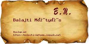 Balajti Mátyás névjegykártya